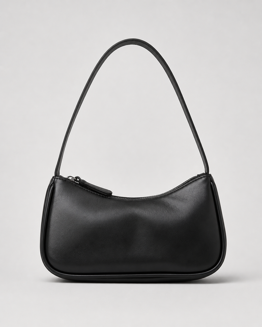 Large Leather Handbag with Shoulder Strap and Zipper Inner Pocket